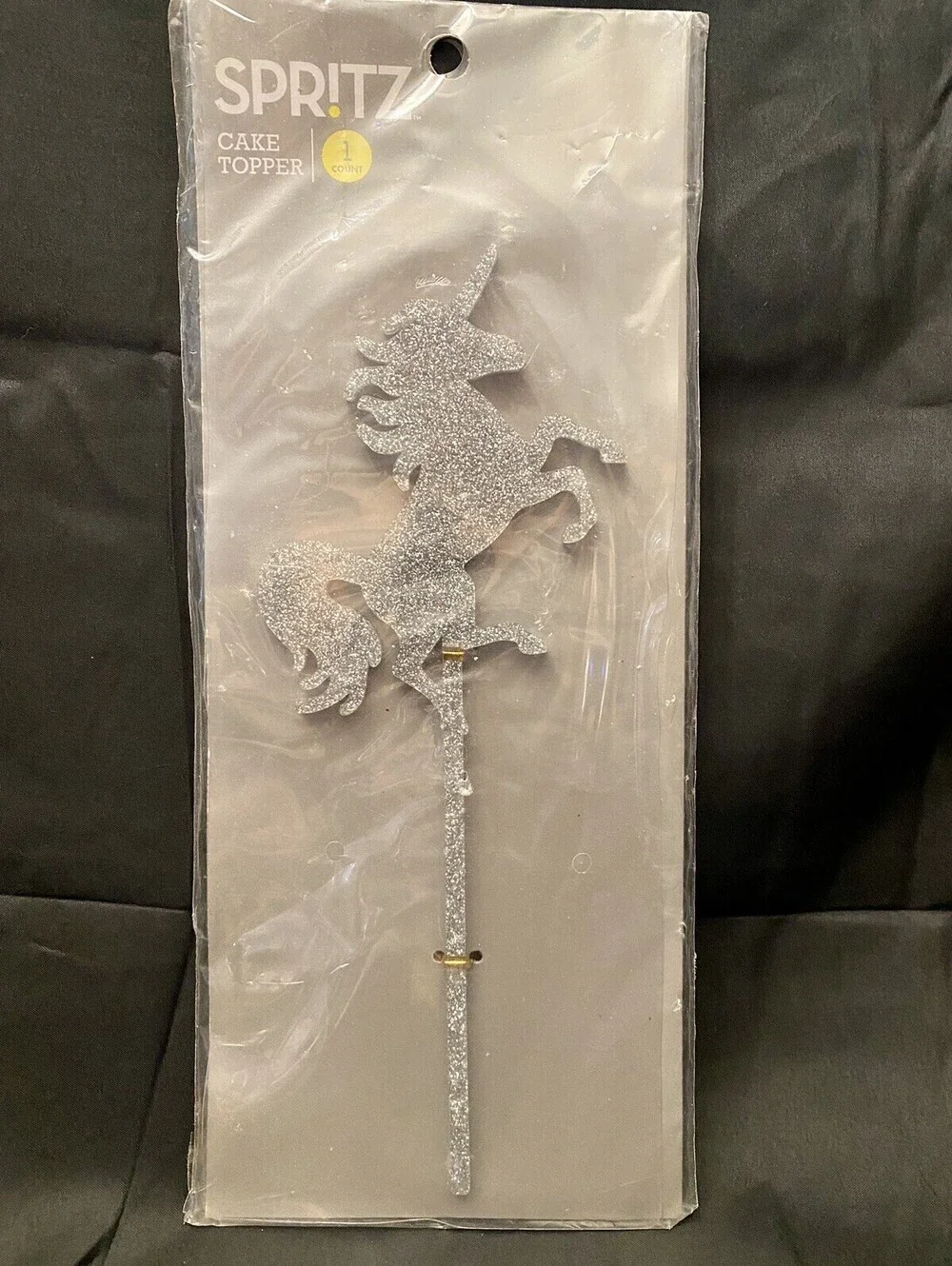 NEW Cake Topper Silver Glitter Unicorn 10” Birthday